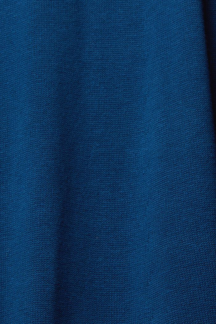 Stickad klänning med polokrage, PETROL BLUE, detail image number 1