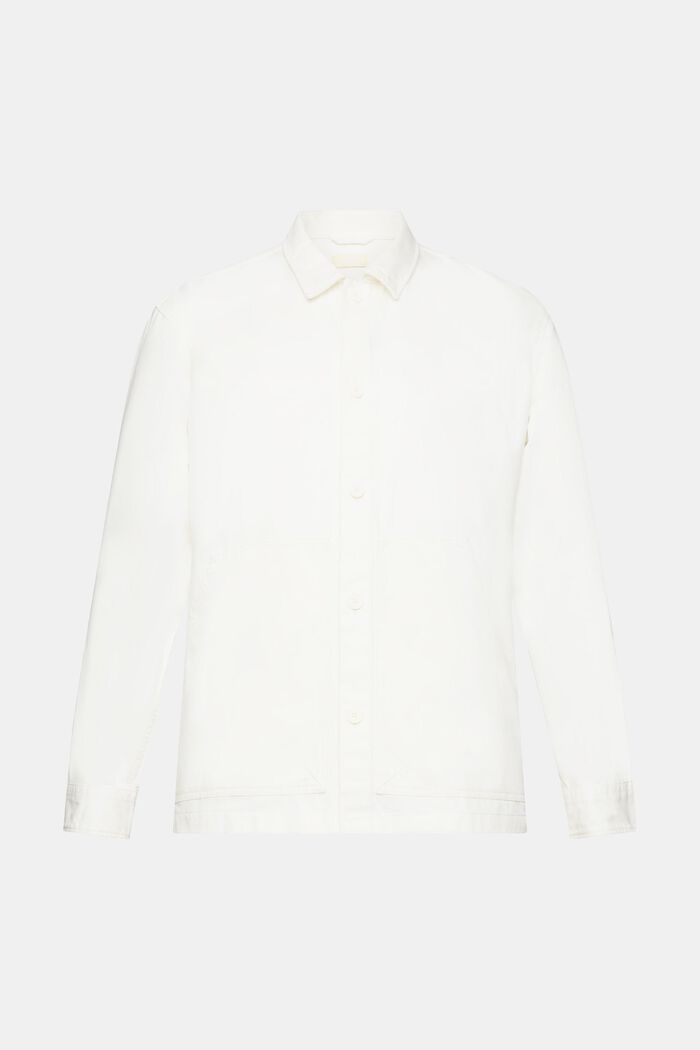 Skjortjacka i ekologisk bomull, OFF WHITE, detail image number 7