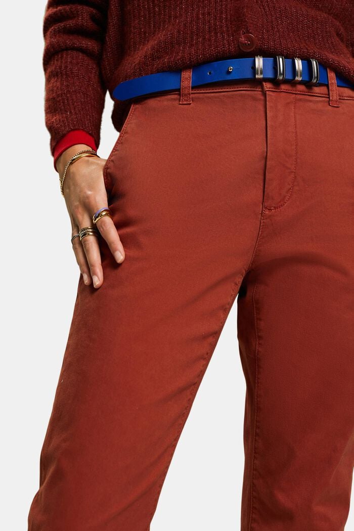 Chinos i basmodell, RUST BROWN, detail image number 1