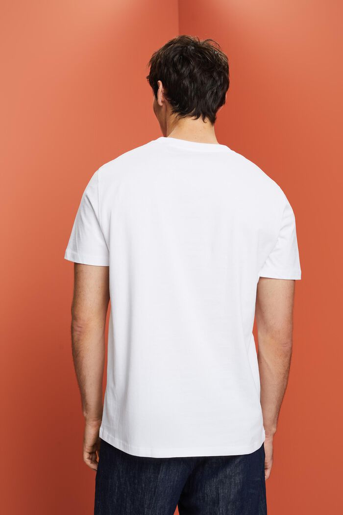 T-shirt med tryck fram, 100% bomull, WHITE, detail image number 3