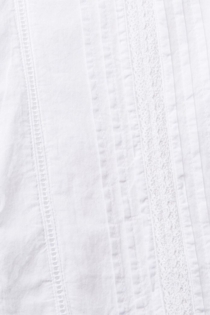 Klänning med hålspets och broderi, WHITE, detail image number 4