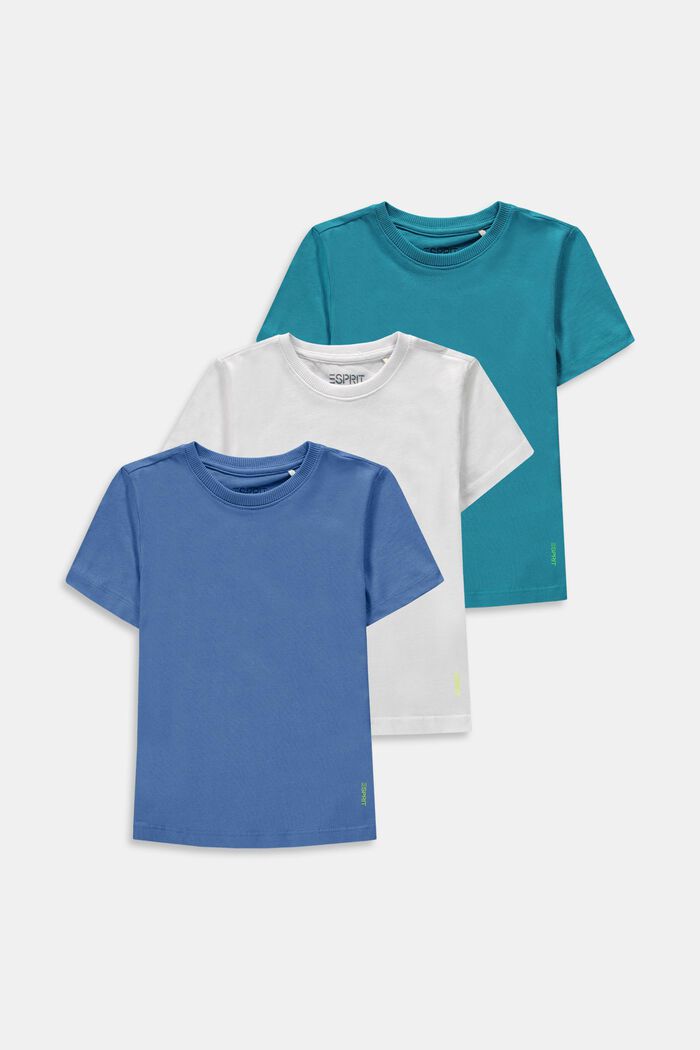 T-shirt i bomull, 3-pack, LIGHT BLUE, detail image number 0