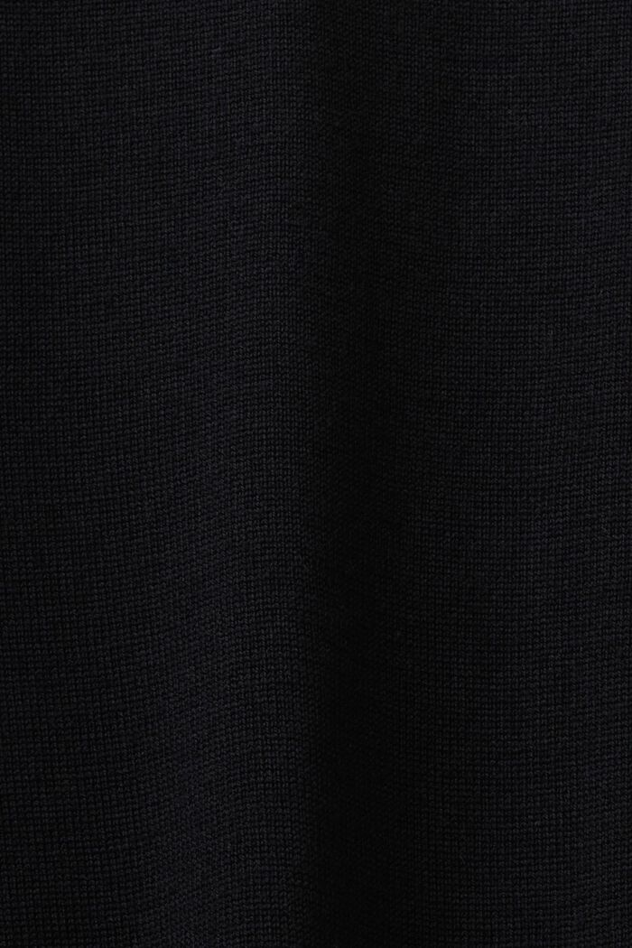 Polotröja i merinoull, BLACK, detail image number 5