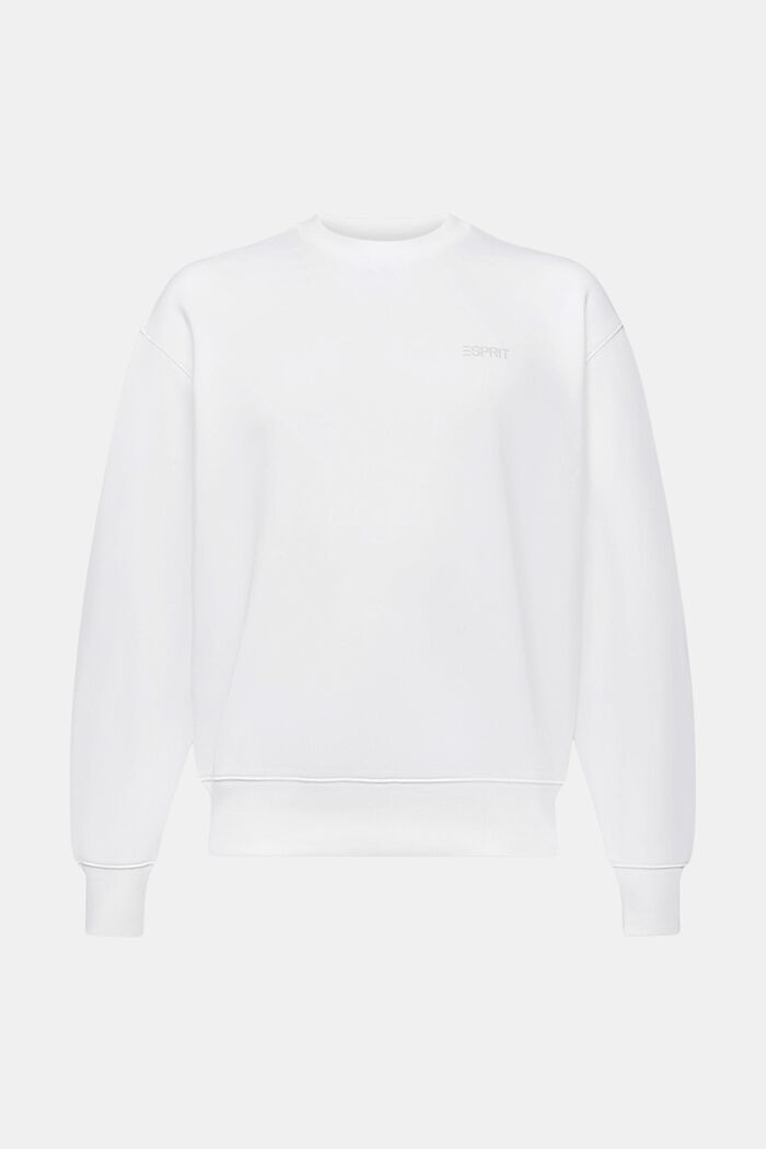 Sweatshirt i fleece med logo, unisexmodell, WHITE, detail image number 7