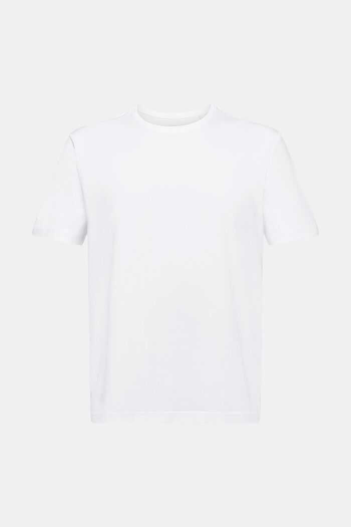 T-shirt i pimabomull av jersey med rund ringning, WHITE, detail image number 6