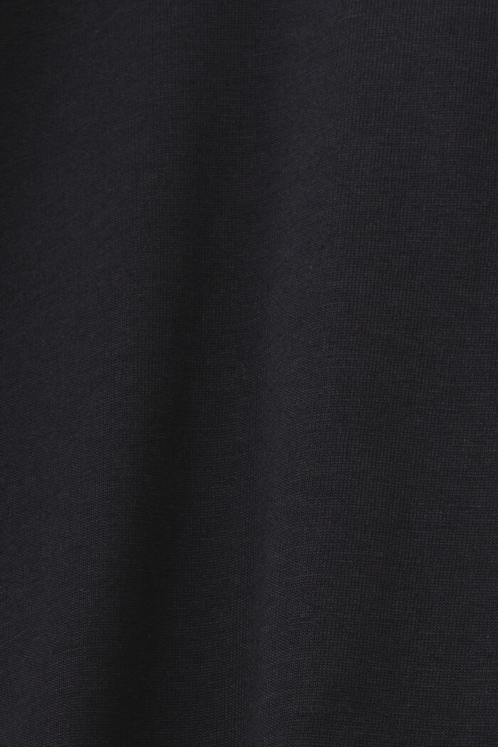 T-shirt i pimabomull-jersey med rund ringning, BLACK, detail image number 5