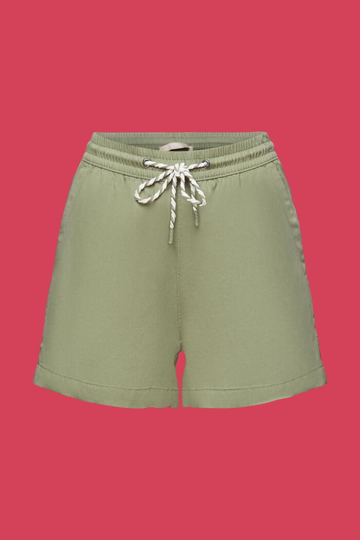 Pull-on shorts med dragsko i midjan, PALE KHAKI, detail image number 7