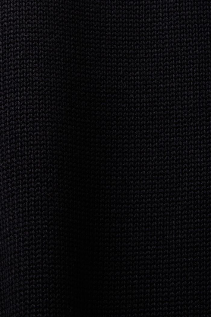 Stickad miniklänning med polokrage, BLACK, detail image number 5