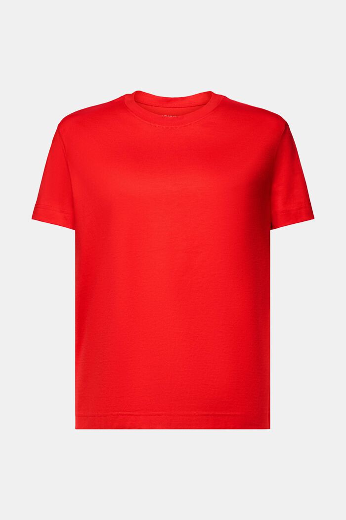 T-shirt i pimabomull med rund ringning, RED, detail image number 5