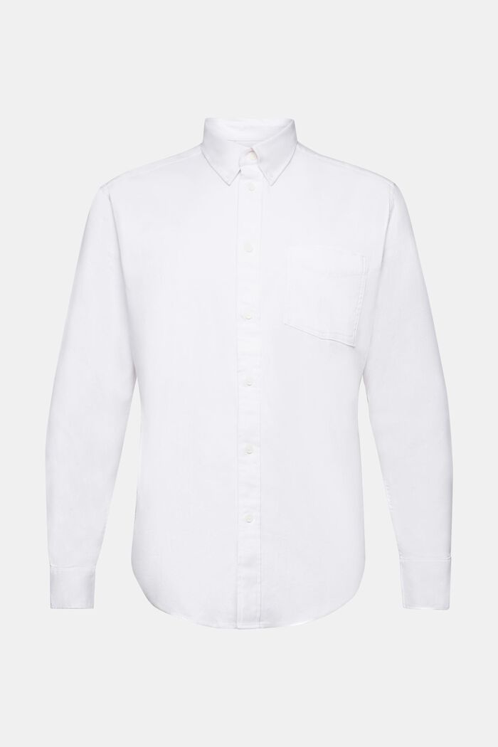 Skjorta i twill med normal passform, WHITE, detail image number 6
