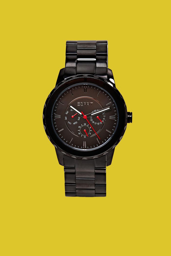 Klocka i rostfritt stål med länkarmband, BLACK, detail image number 0