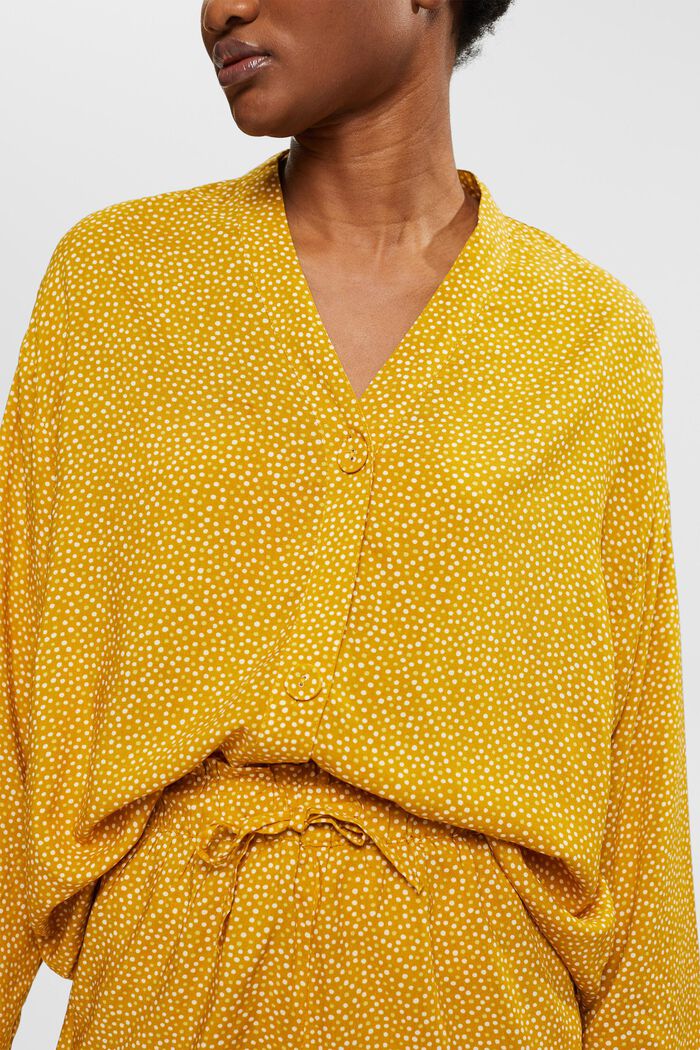 Pyjamas med prickigt mönster, LENZING™ ECOVERO™, HONEY YELLOW, detail image number 0