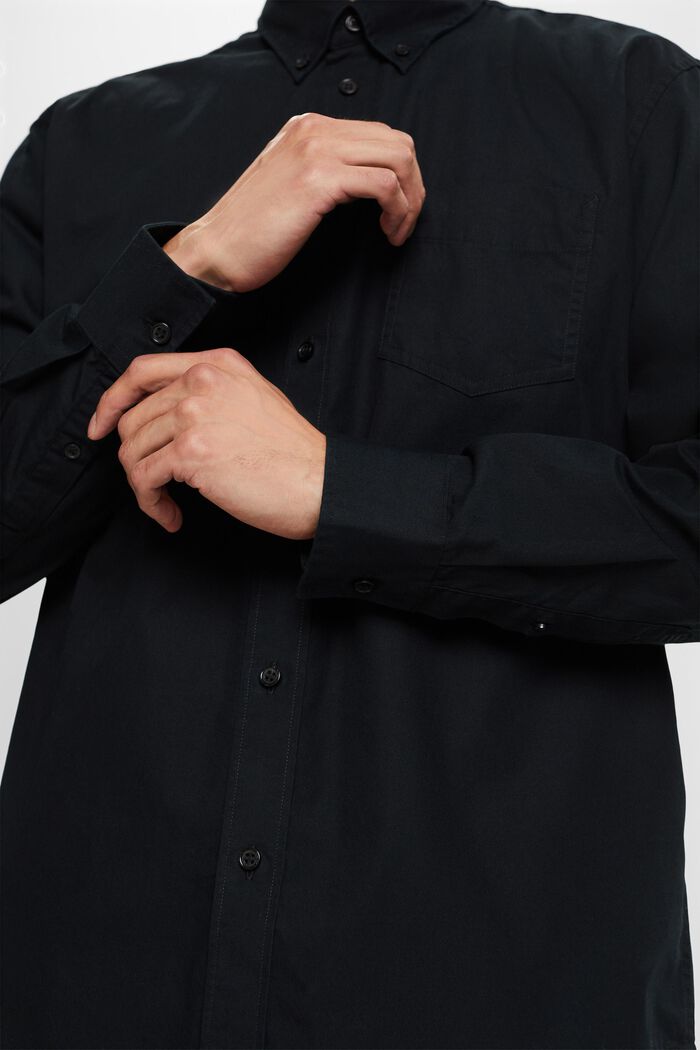 Button down-skjorta i poplin, 100% bomull, BLACK, detail image number 2