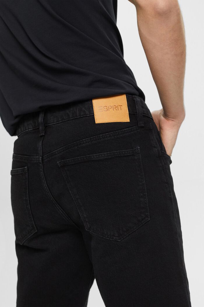 Jeansshorts med smal passform, BLACK DARK WASHED, detail image number 4