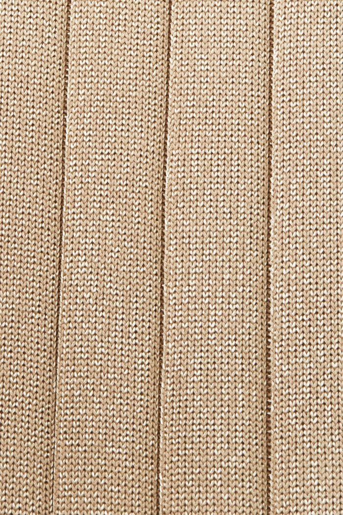 Glänsande ribbstickad klänning, SAND, detail image number 5