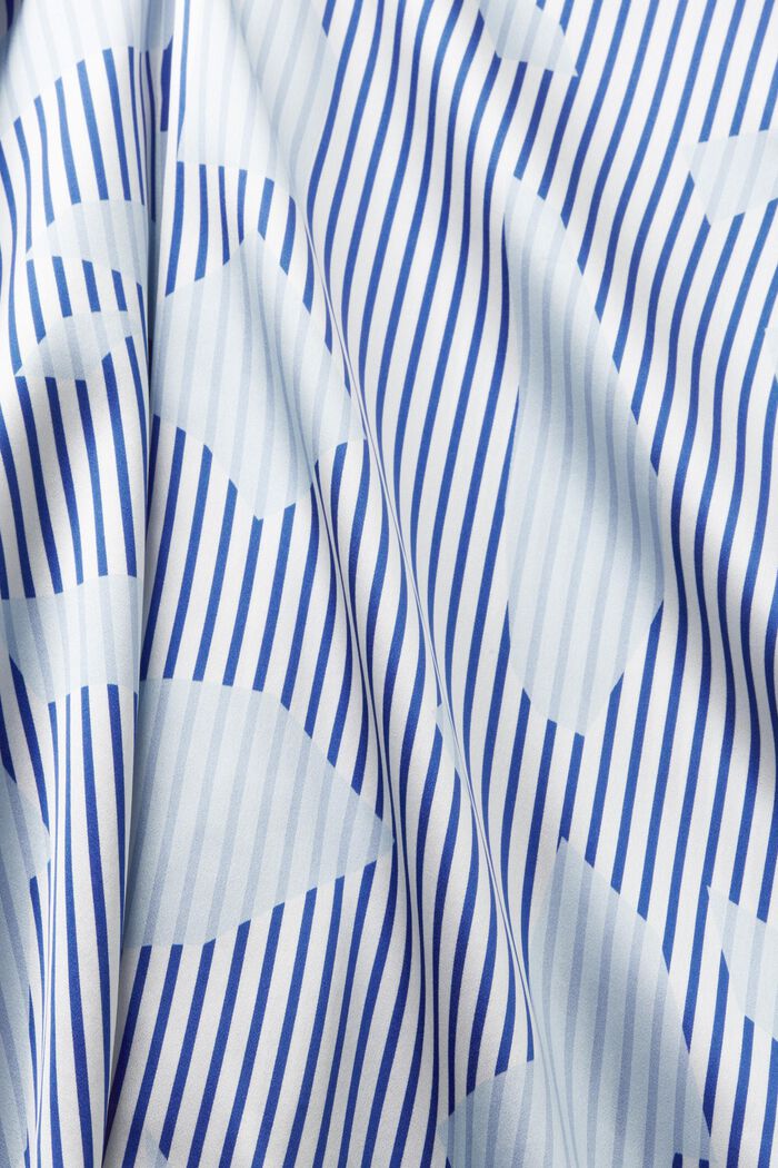 Mönstrad sidenskjorta med helknäppning, BRIGHT BLUE, detail image number 5