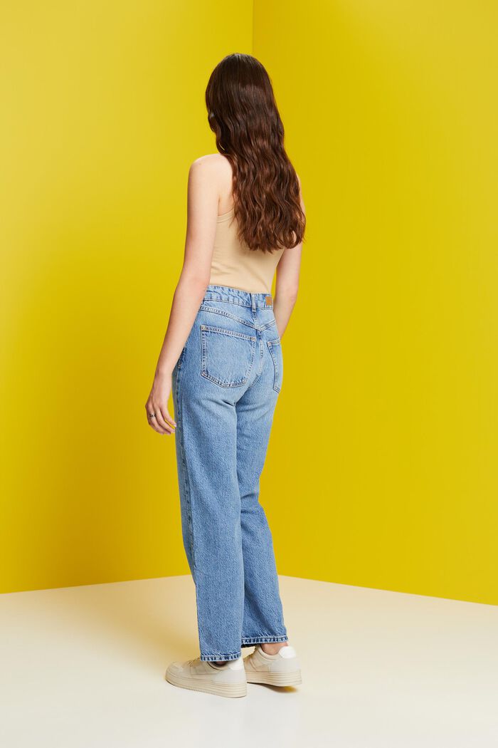 Jeans i 80-talsmodell med rak passform, BLUE MEDIUM WASHED, detail image number 3