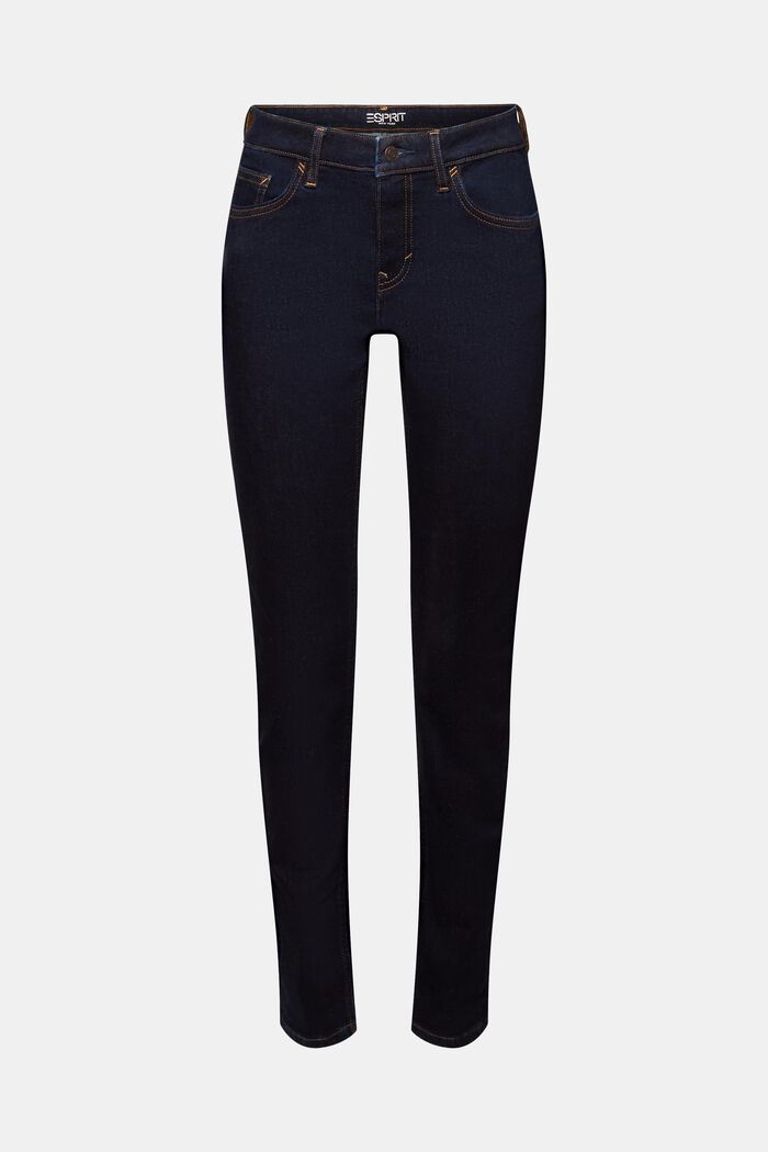 Återvunnet: mid-rise slim fit stretch jeans, BLUE RINSE, detail image number 7