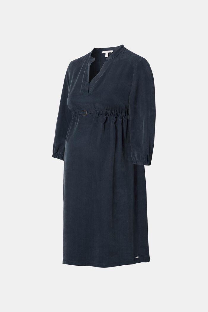 Klänning med resårlinning i 100% lyocell, NIGHT SKY BLUE, detail image number 4