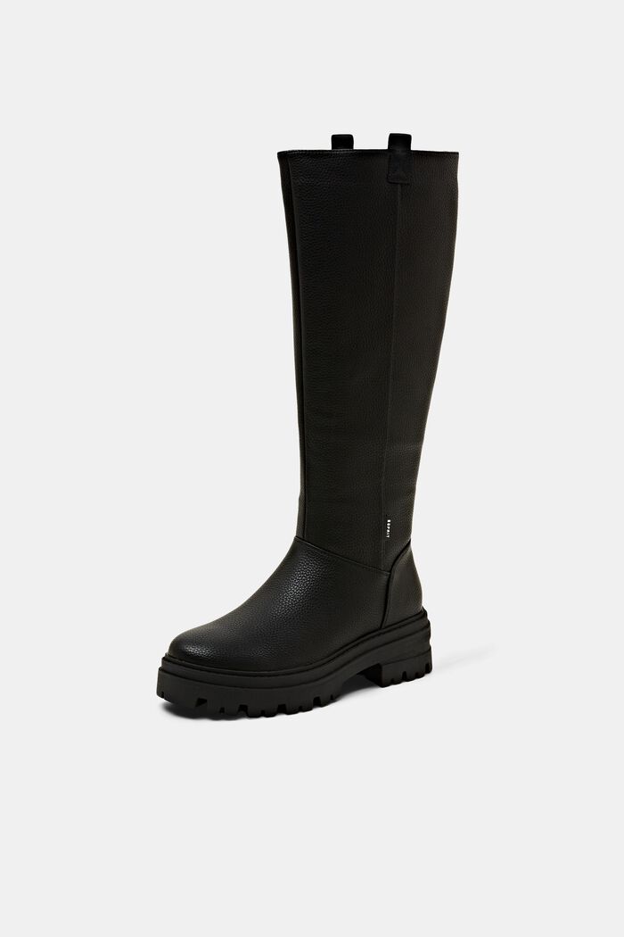 Grova boots i skinnimitation, BLACK, detail image number 2