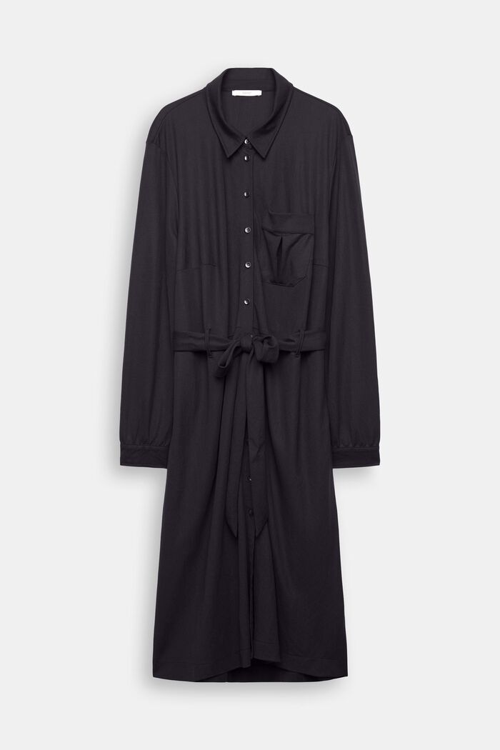 CURVY skjortklänning med knytskärp, BLACK, detail image number 3