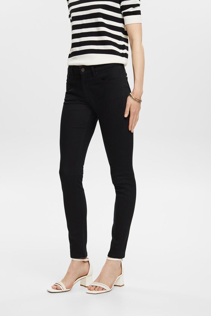 Skinny-jeans med mellanhög midja, BLACK RINSE, detail image number 0