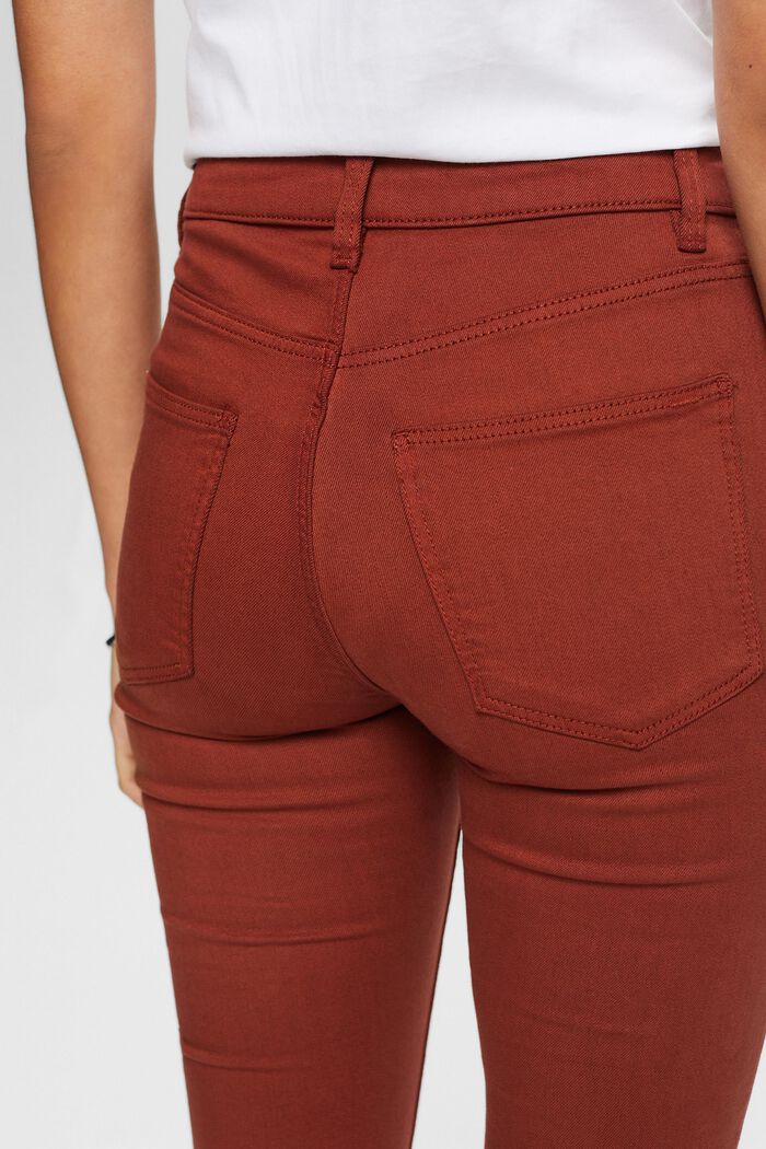 Skinny-jeans med mellanhög midja, RUST BROWN, detail image number 4