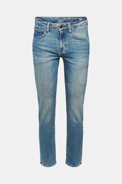 Stentvättade jeans med smal passform, ekologisk bomull