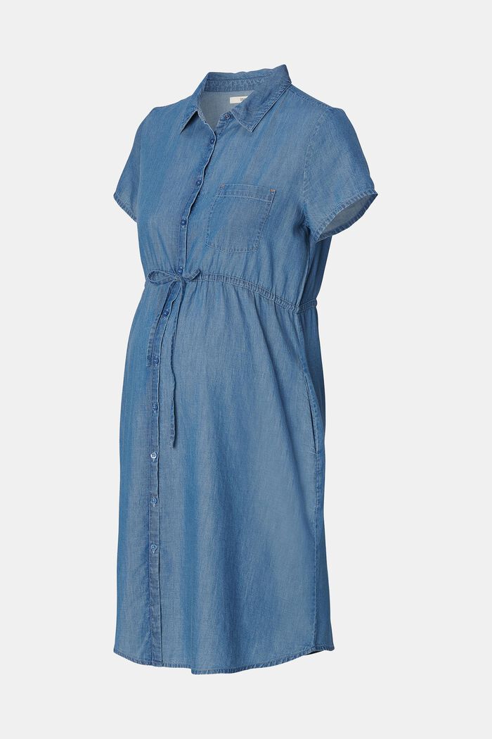 MATERNITY Skjortklänning i denim, BLUE LIGHT WASHED, detail image number 4