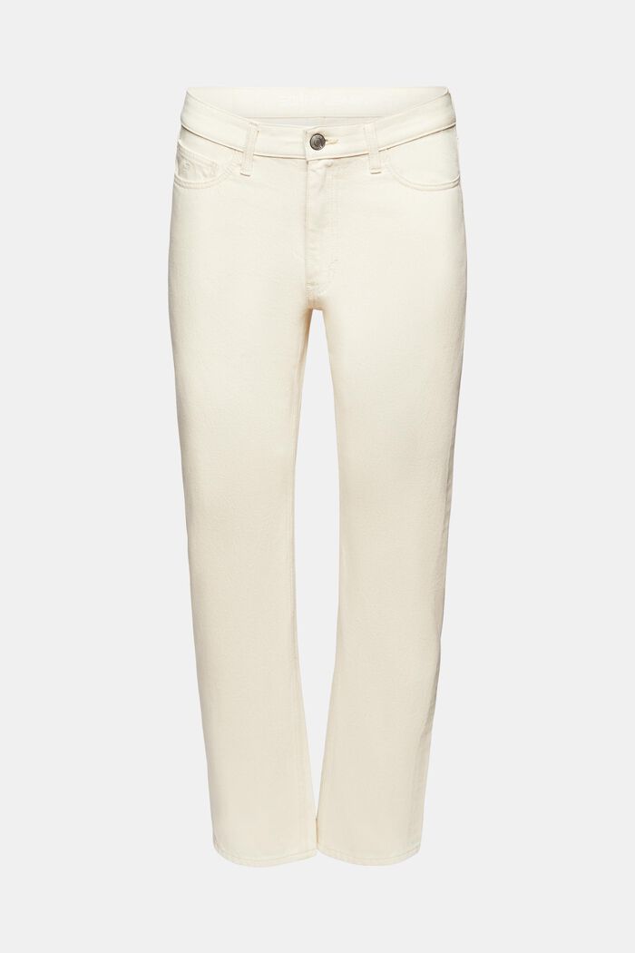Raka jeans med medelhög midja, OFF WHITE, detail image number 7