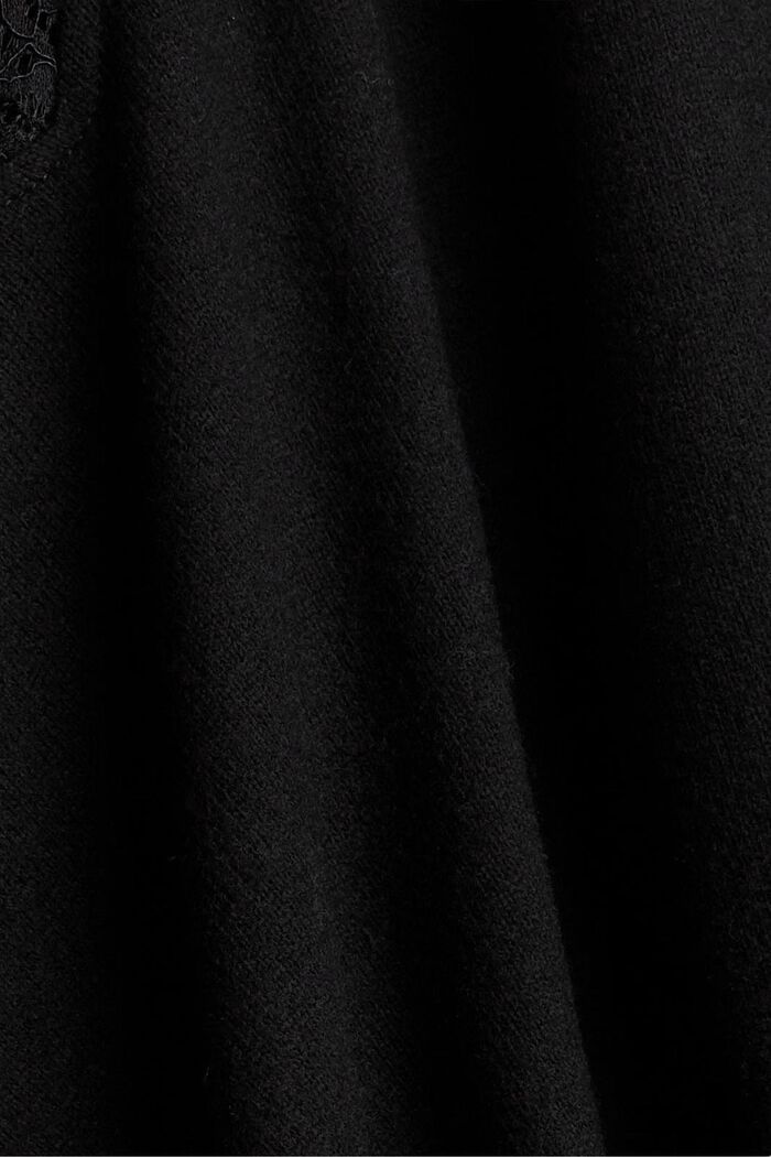 CURVY långärmad topp med spets, BLACK, detail image number 1