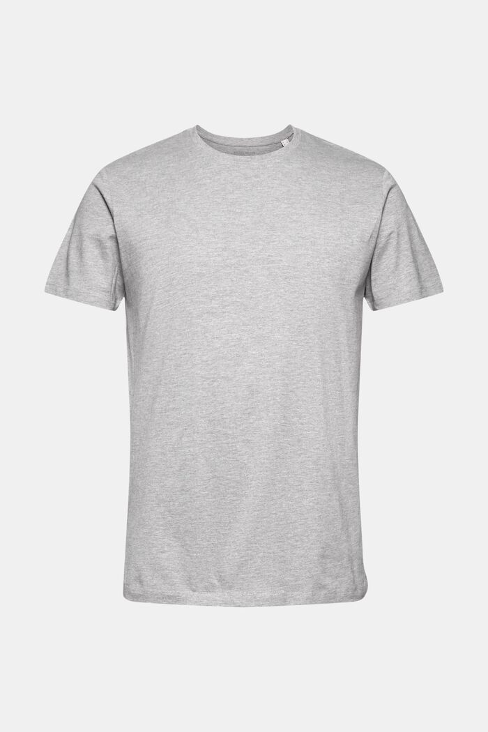 T-shirt i jersey, ekobomull/LENZING™ ECOVERO™, MEDIUM GREY, overview