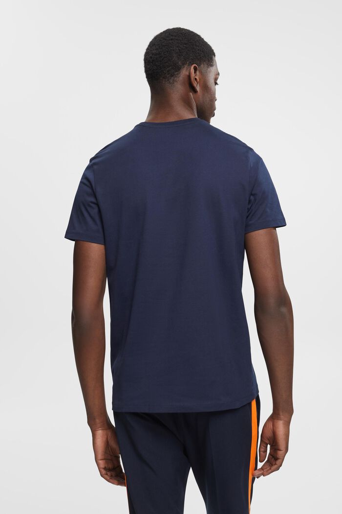 T-shirt i pimabomull med smal passform, NAVY, detail image number 3