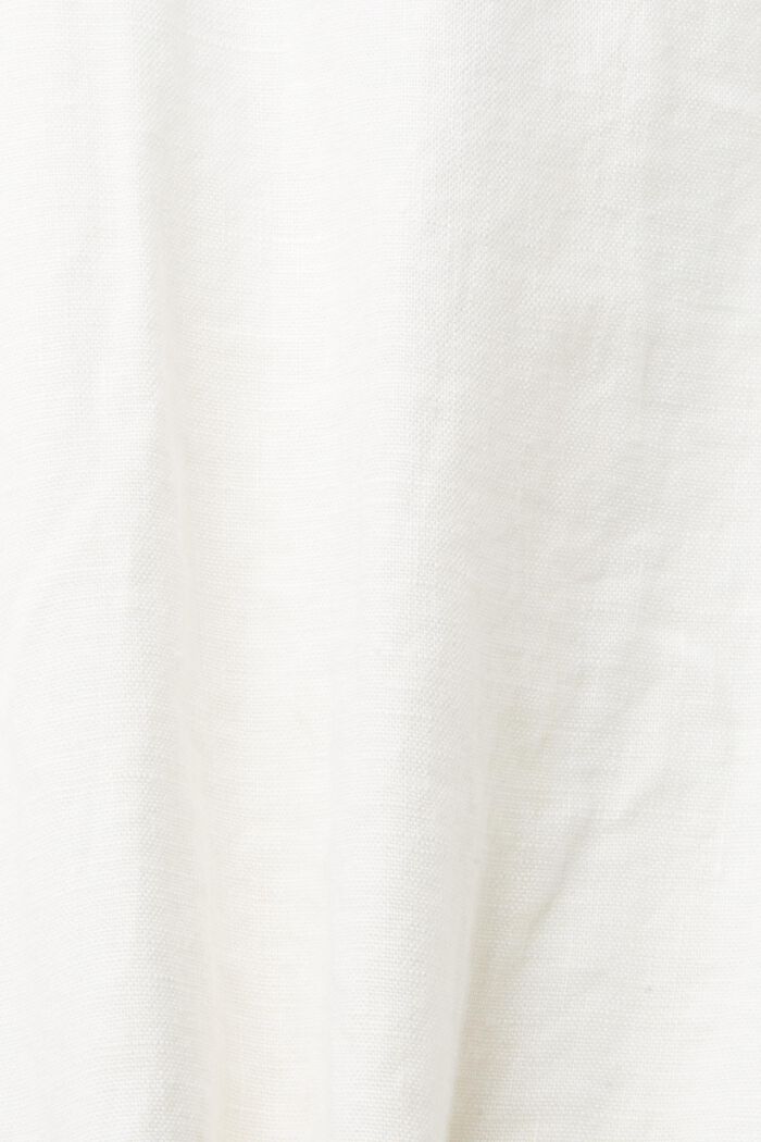 Skjortblusklänning med skärp av 100% linne, WHITE, detail image number 4