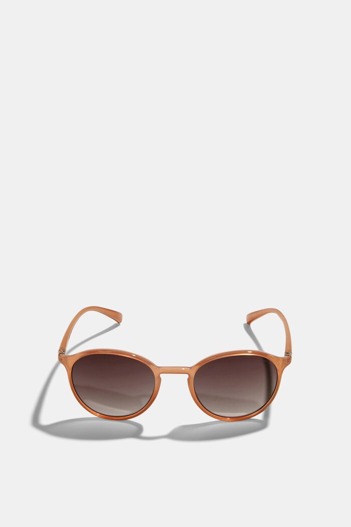 Runda solglasögon med tonade glas i unisexmodell, BEIGE, detail image number 0