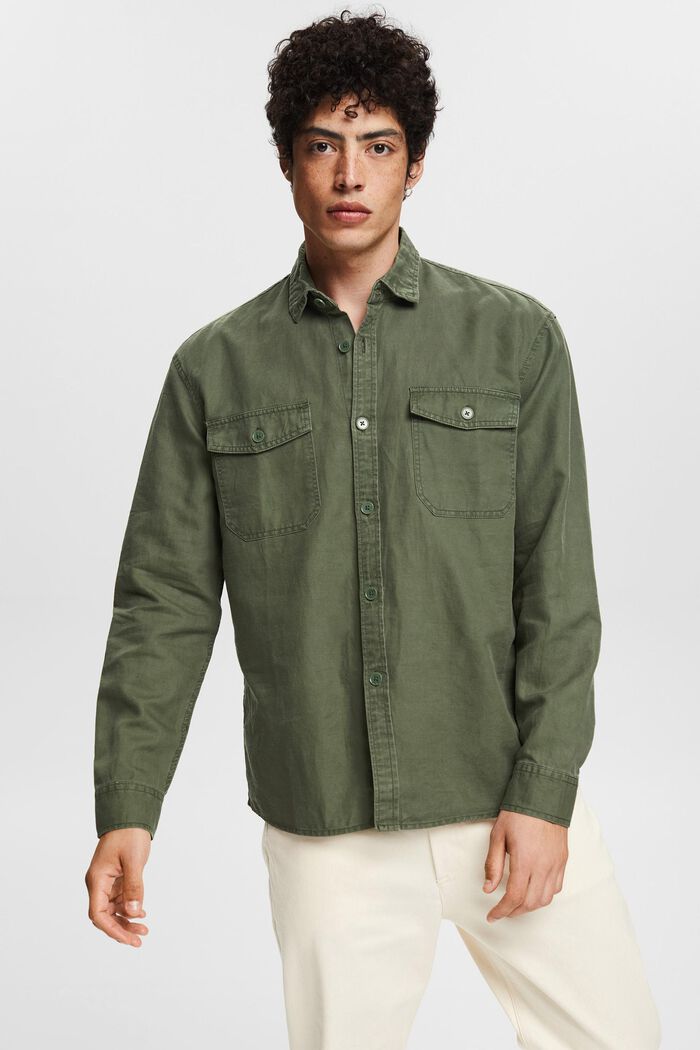 I linnemix: Oversize-skjorta, GREEN, detail image number 0