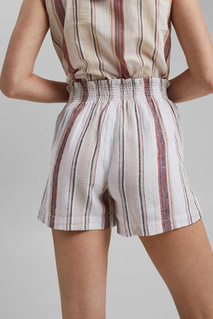 I linnemix: shorts med elastisk linning, OFF WHITE, detail image number 2