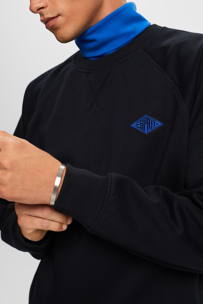 Sweatshirt i fleece med logo, BLACK, detail image number 1