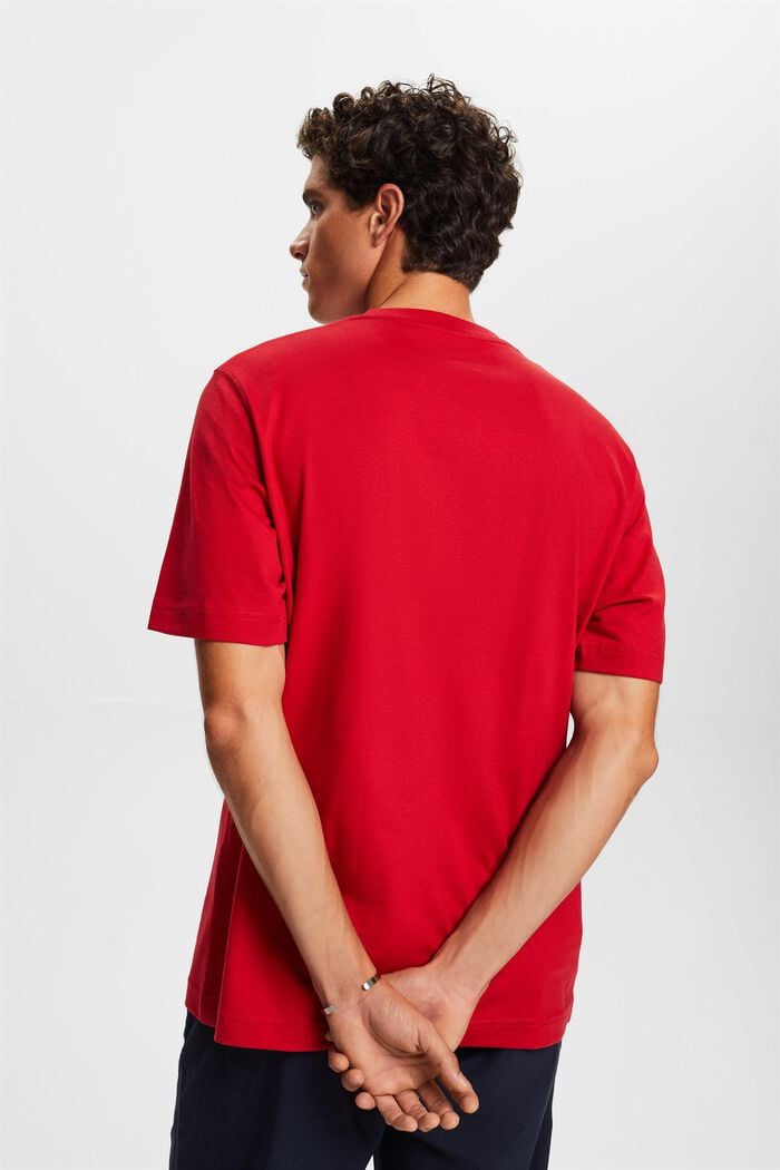 Kortärmad T-shirt med logo, DARK RED, detail image number 3