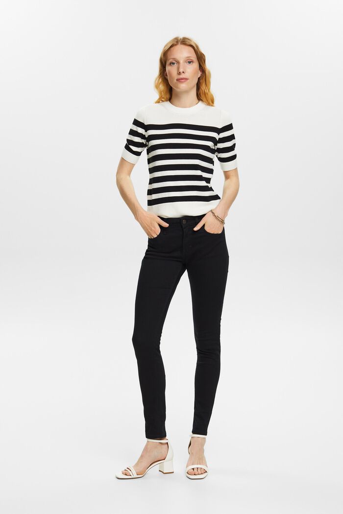 Skinny-jeans med mellanhög midja, BLACK RINSE, detail image number 1
