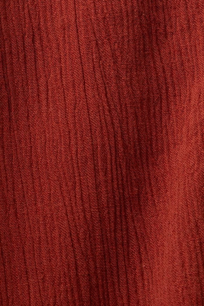 Krinklad oversize skjortblus, TERRACOTTA, detail image number 6