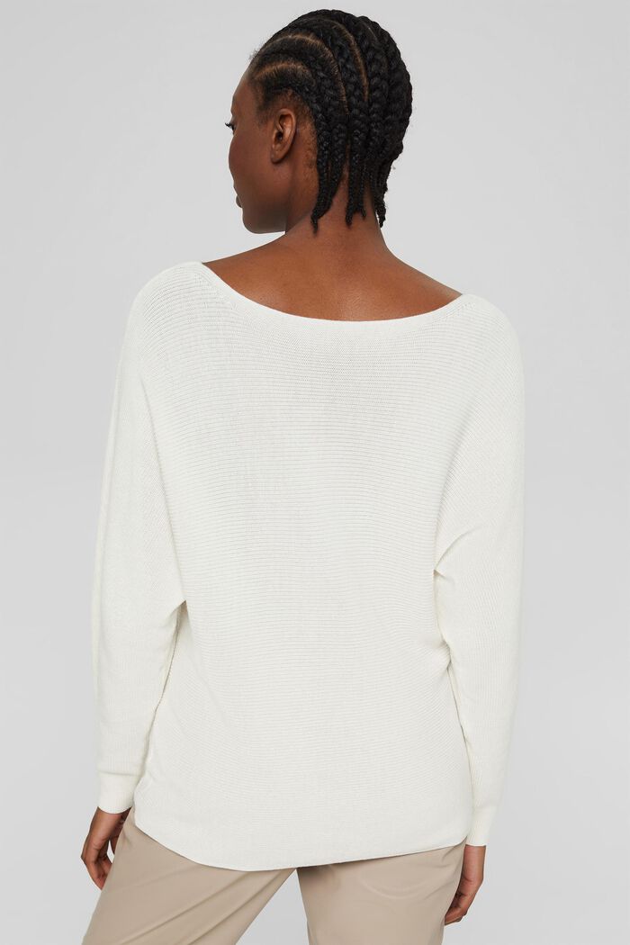Båtringad tröja i ekologisk bomull/TENCEL™, OFF WHITE, detail image number 4