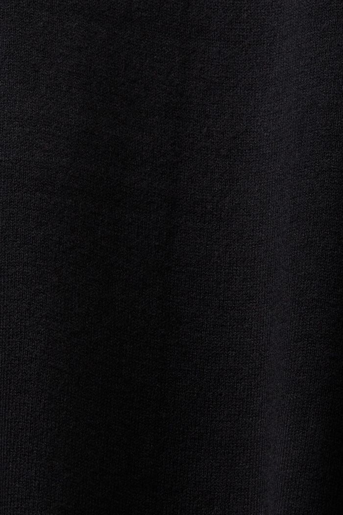 Stickad klänning med halvpolokrage, BLACK, detail image number 4
