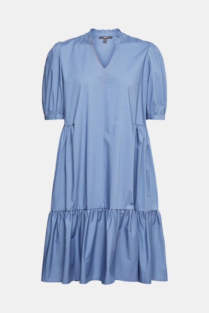 Volangklänning i bomull, GREY BLUE, detail image number 6