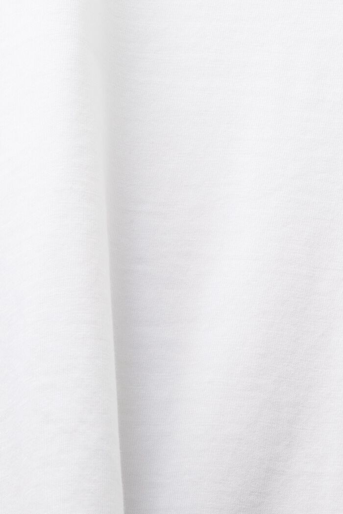 T-shirt i pimabomull med rund ringning, WHITE, detail image number 5