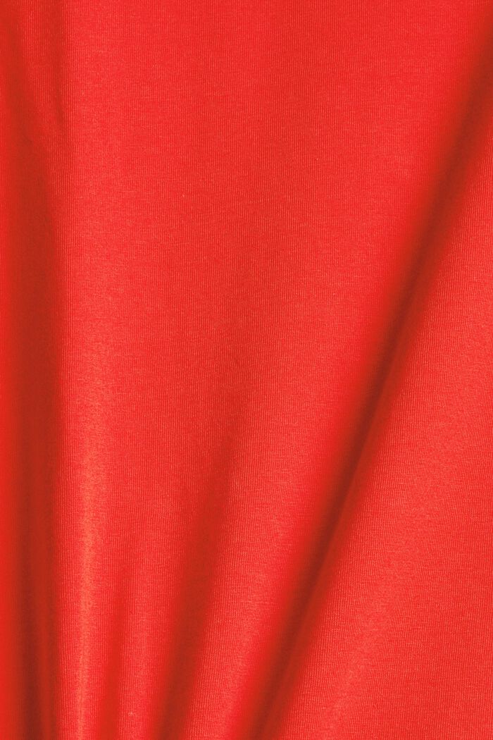 Jersey-T-shirt med tryck, 100% ekobomull, RED ORANGE, detail image number 4