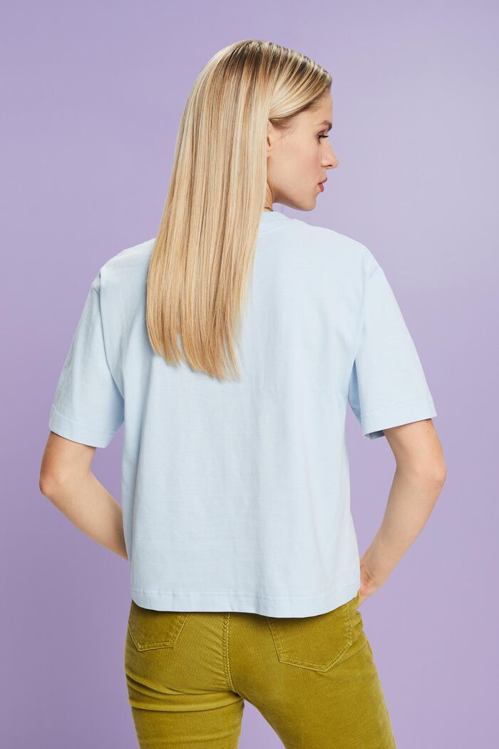 T-shirt i ekologisk bomull med tryck, PASTEL BLUE, detail image number 2