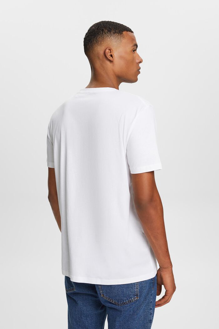 Jersey-T-shirt med logo, 100% bomull, WHITE, detail image number 3