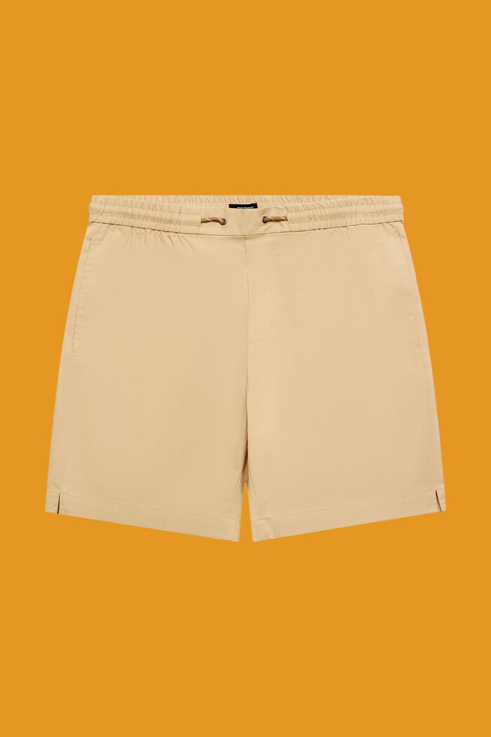Dra-på-shorts i bomullspoplin, SAND, detail image number 7