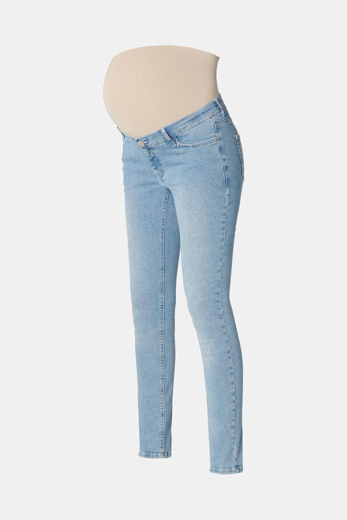 Jeans med smal passform och mudd över magen, LIGHTWASH, detail image number 5